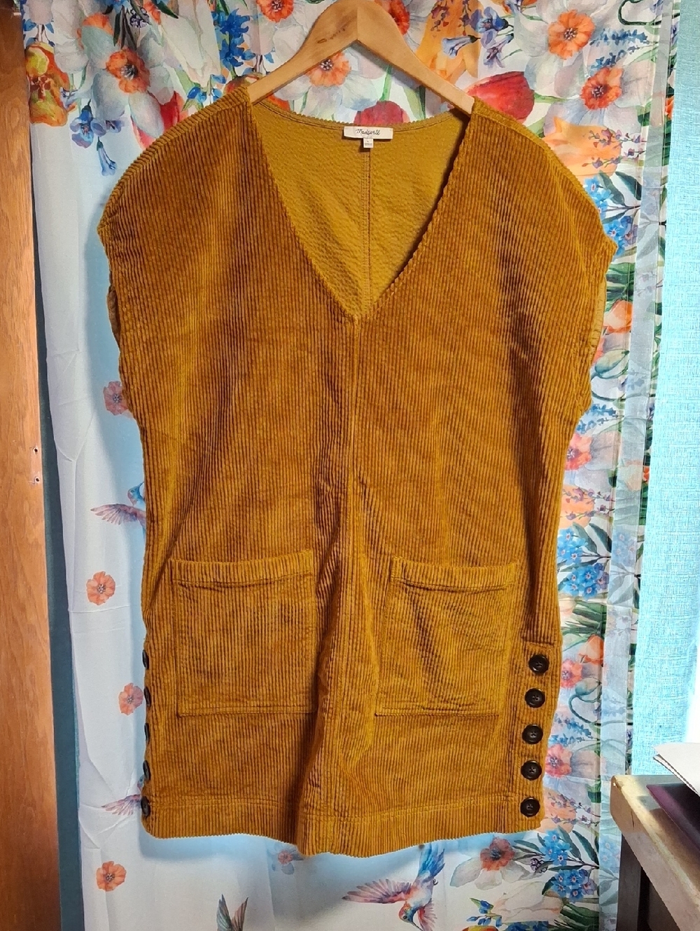 Madewell Mustard Textured Dess Size Large